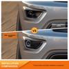 For Jeep Grand Cherokee 2017- Pair Fog Light Lamp Replace Cover Bezels Black