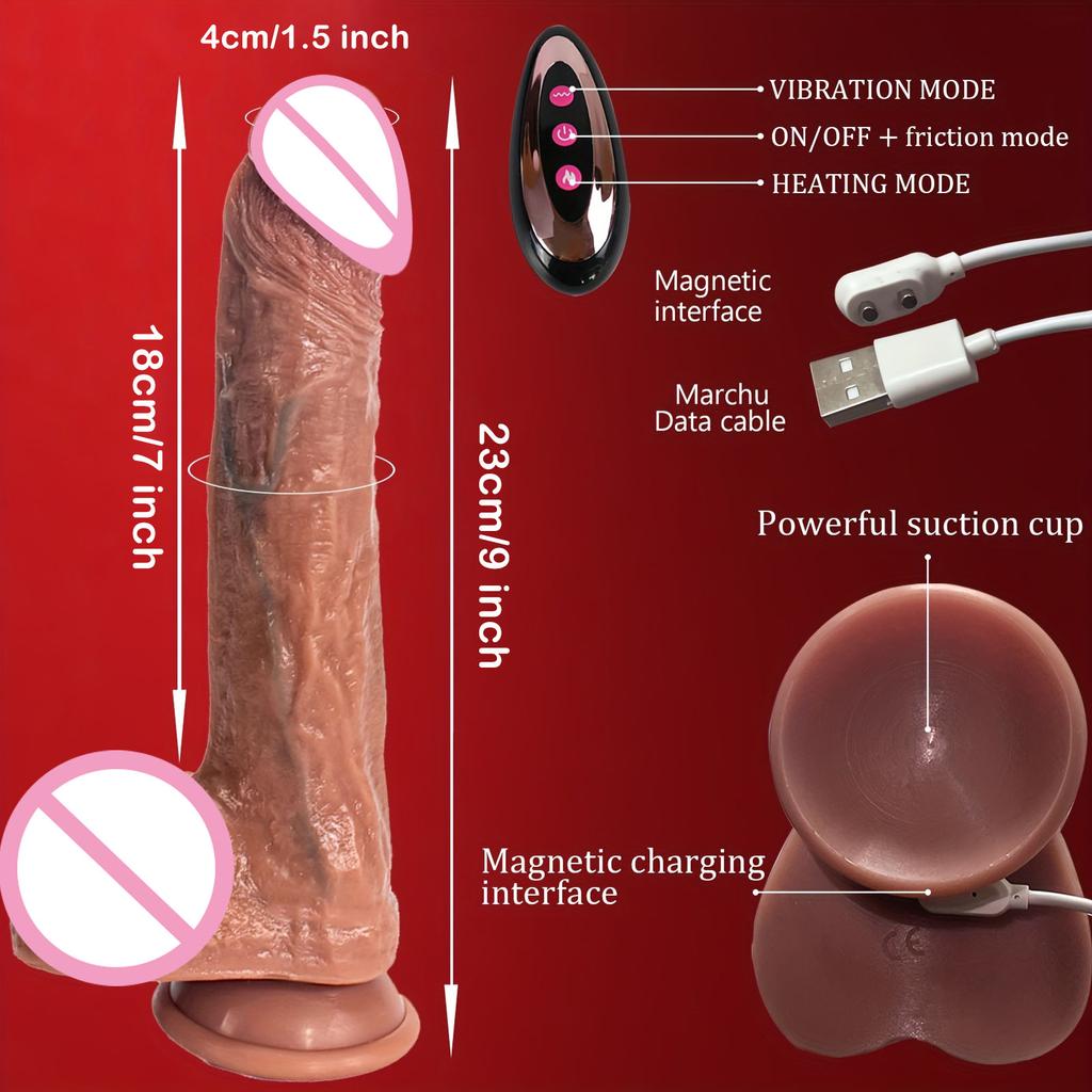 Realistic Dildo Vibrator Sex Toys For Adults Women Telescopic Vibration Penis Cock Adult Sex Products Masturbator Anal Plug 18