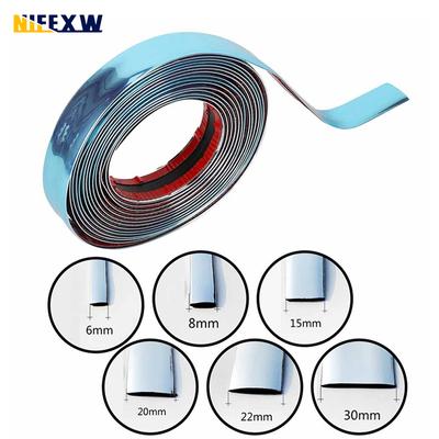 3M/5M Chrome Moulding Trim Car Door Protector Stickers Strip Bumper Grill Car Anti-Collision Tape Door Edge Guard Plate