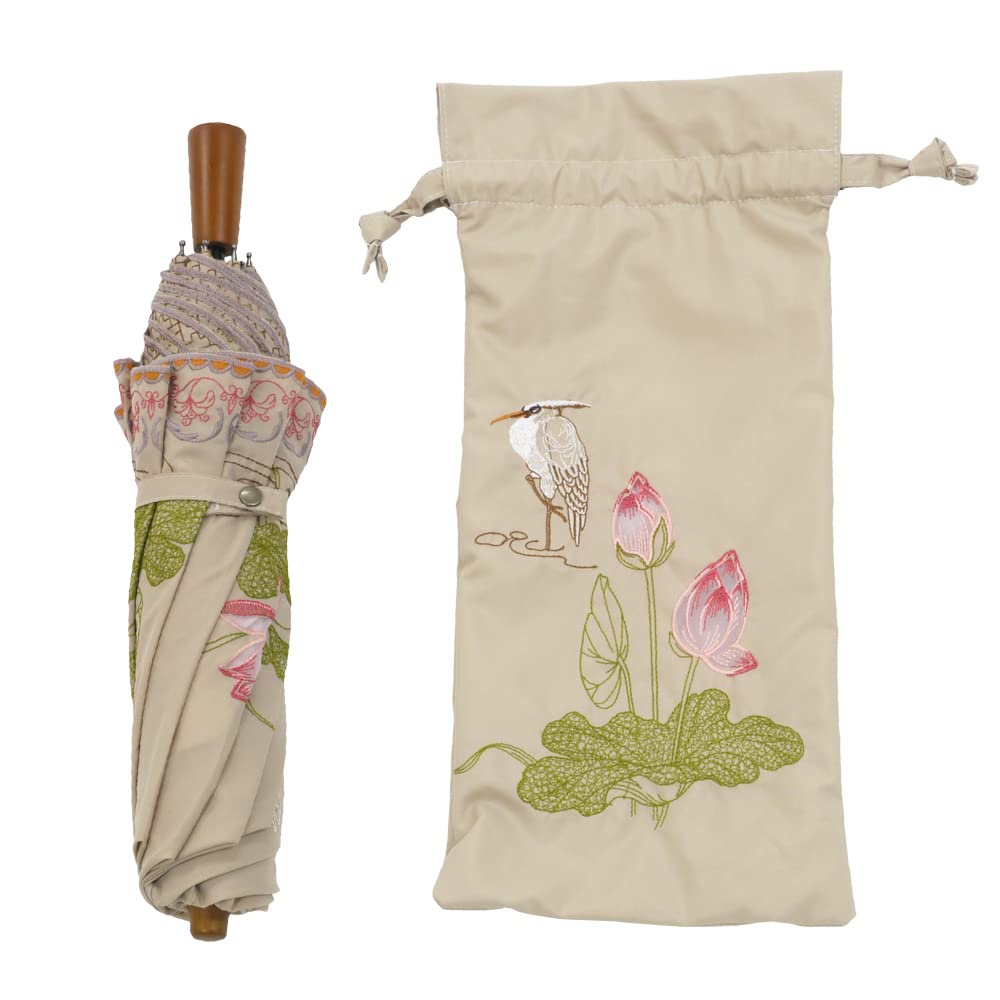 Actress Premium Folding Short Shop Full Light Heat UV Rain or Special Fully Embroidered Parasol, Parasol, Parasol, Channel, Blocking, Blocking,