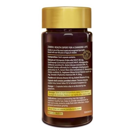 Zandu Hair Growth Vitalizer–A Formulation Prepared With Selected Herbs To Take Care of Your Hair|Useful In Nourishing Hair & Scalp (60 Capsules)