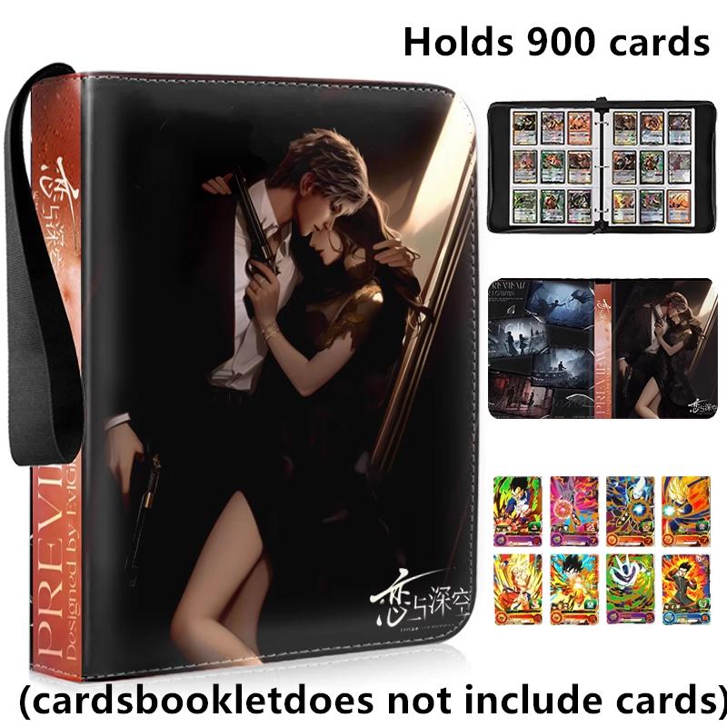 400/900pcs Love and Deep Space Card Album Book Folder 4/9 Card Slots Collections Zipper Double Pocket Card Binder Holder