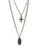 Sk8Er Rock Surgical Steel Double Layered Necklace ((Steel))