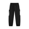 Li-Ning Sports Trend Series Color Block Letter Mid-Rise Comfortable Breathable Cuffed Knit Joggers Men Joggers Black AYKU163-1
