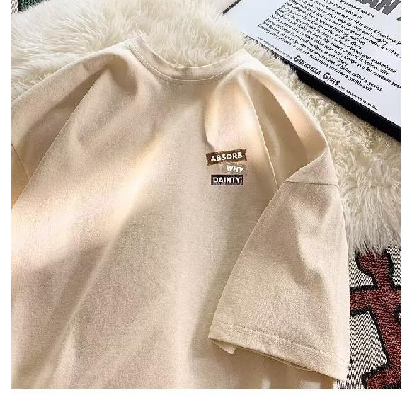 

Мужская модная футболка с круглым вырезом и короткими рукавами с принтом для лета, свободный повседневный топ 5XL абрикосовый