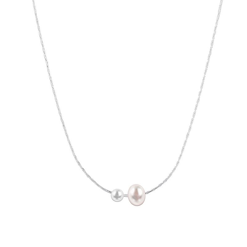 925 Sterling Silver Pearl Necklace for Women Girl Elegant Bohemia Office Cute Bead Jewelry Gift Dropshipping Wholesale
