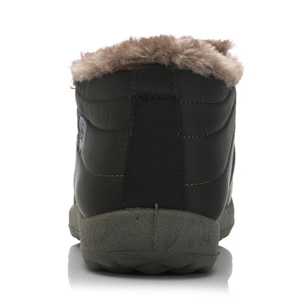 Women Men Winter Shoes Solid Color Snow Boots Cotton Inside Antiskid Bottom Keep Warm Waterproof