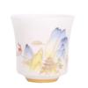White Porcelain Mutton-Fat Jade Tea Cup - Plum Blossom