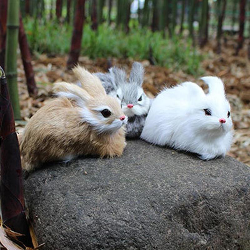 Mini Simulation Cute Plush Rabbits Lifelike Animal Easter Bunny Rabbit ...
