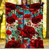 Roses Blanket Personalized Name Flannel Blanket Soft Cozy Plush Throw for Sofa Bed Lightweight Home Décor