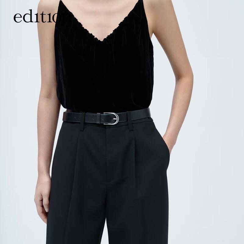 Edition Gao Yuanyuan Style Winter Wool Blend Wide-Leg Trousers EBC4PAT005