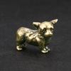 Nuevos Adornos Corgi de Latón Macizo Puro Personalidad Perro Interesante Colección de Artesanías de Bronce Antiguo