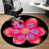 1pc Floral Design Office Round Area Rug,  Mat Suitable For Office, Under Office Chairs Bedroom Living Room Home Decor, Room Deco