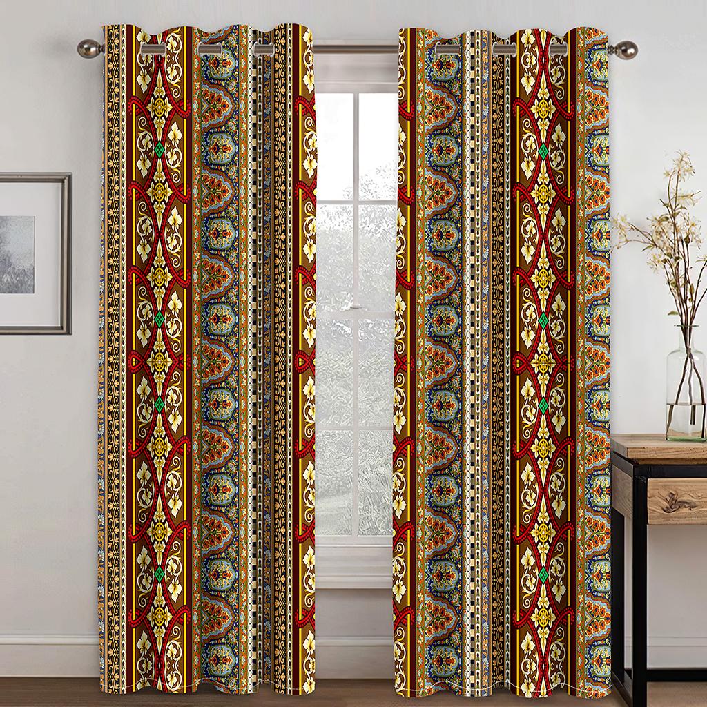 European American Ethiopian Style Shade Curtains 2 Panels Luxury Living Room Bedroom Home Decor Curtains