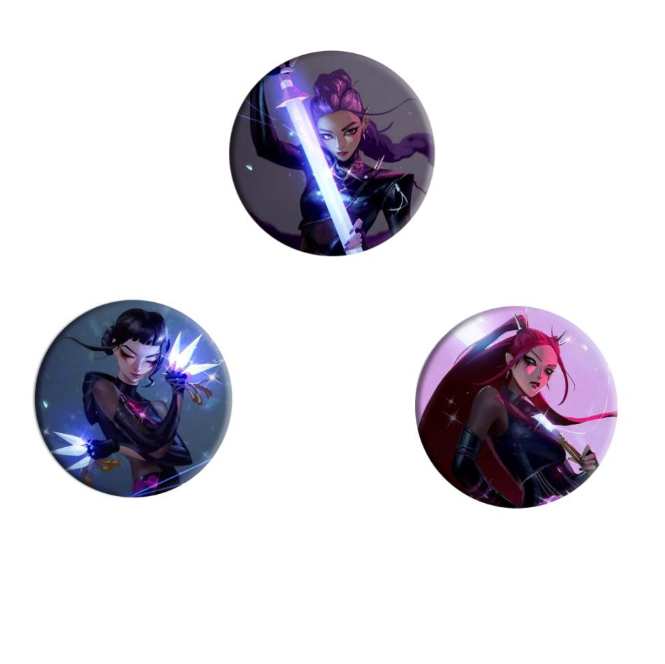 Kpop Demon Hunters Badges Jewelry Accessories Bag Decor Anime Saja Boys Rumi Zoey Jinu Tinplate Button Brooch Toy Gifts for Fans