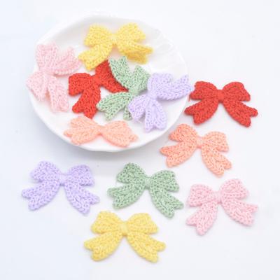 20Pcs 35*25mm Embroidered Bow Tie Applique Sewinng On Scrapbookings Planar Crafts Accessories Decorations Patches