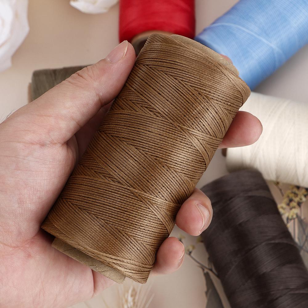 260m 0.8mm 150D Polyester Waxed Leather Cord Thread, for DIY Crafts, Hand Stitching and Sewing, In Black, Coffee, Light Brown