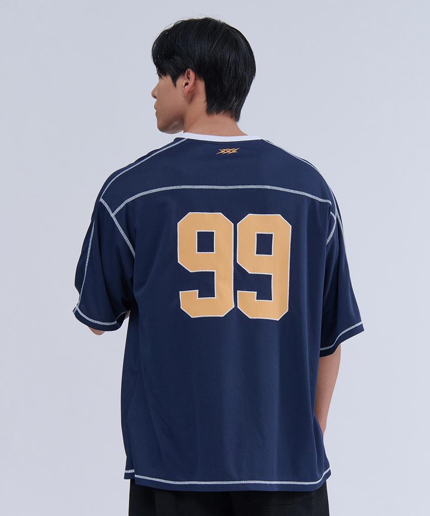 NINEZ Waffle Mesh Rugby Oversized T-Shirt (2 Colors)