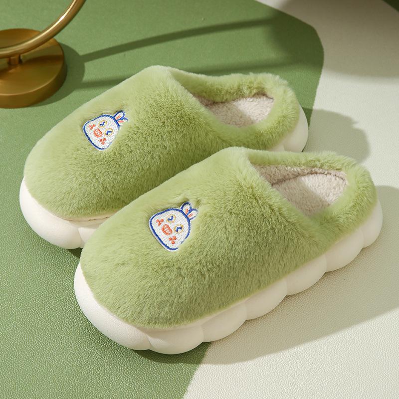 Cotton slippers women's new winter velvet thick-bottomed indoor non-slip outer wear warm home astronaut fluffy slippers men