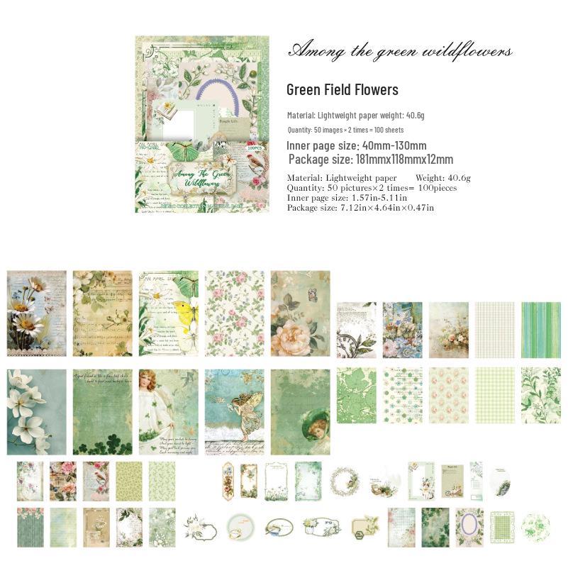 Mò Mò Pastoral Post Office Series: Retro Collage Paper Cutout Material Pack