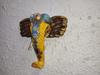 Hand Painted Wooden Elephant Mask: Ethnic Wall Decor