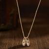 Dainty Ballet Shoe Pendant Necklace With Elegant Crystals Accent Elegant Jewelry Decoration for Trendy Women Girls