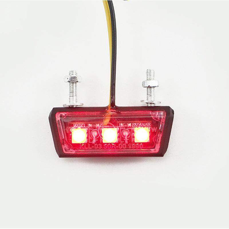 1pc Motorcycle License Plate LED Light Rear Tail Light 12V Waterproof Warning Light Tail Light Decor Indicators Motorbike Parts