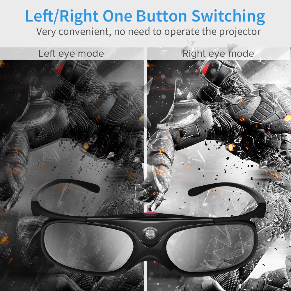 Neue USB-wiederaufladbare Aktive-Shutter 3D-Brillen für DLP-Link Projektoren