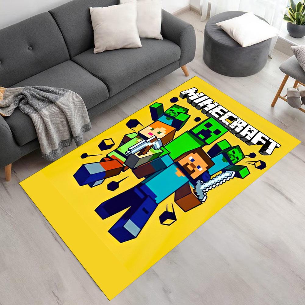 Minecraft Floor Rug Office Rug Perfect for Outdoor Game Room Entryway Kitchen Anti-slip Rug Anime Office Decor