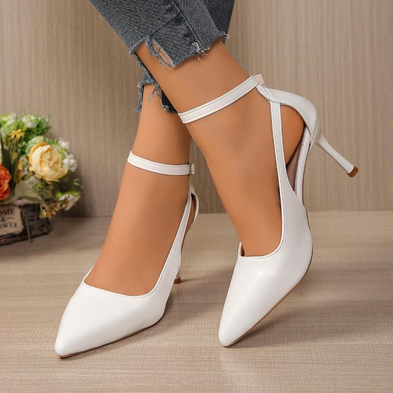One-line Strap Stiletto Sandals Autumn New Pointed Toe Shallow Mouth Non-slip Wear-resistant High Heels