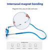 Fashion Folding Half-frame Magnetic Reading Glasses Men and Women Hanging Neck Magnetic Far-sighted Glasses Metal Reading Glasses +1 + 3