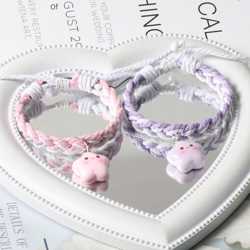 

Оригинальный смайлик XINGX Плетеный регулируемый браслет для пары с магнитной застежкой Ремешок для переноски Красивый браслет для подруг Маленький подарок для парня Pink + Purple (regular)