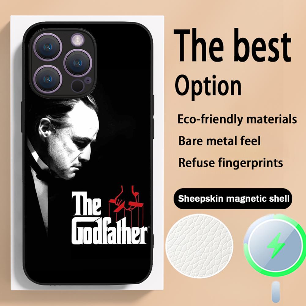 The Godfather Classic Movie Posters Phone Case For iPhone 16 15 14 13 12 11 Plus Pro Max High-end Luxury Magsafe Sheepskin