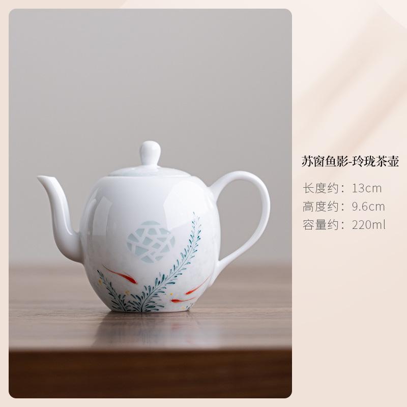 

220ml Hollow Window Hand-painted Fish Teapot Retro Tea Infuser Pot Tea Maker Kettle With Ball Hole Tea Services Supplies Gift