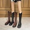Thick-soled knight boots women's new spring and autumn single boots thin boots high boots but knee boots increase in height