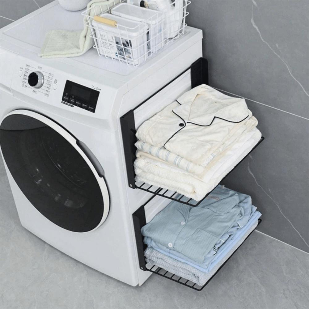 No Punching Magnetic Folding Storage Rack Heavy Duty Metal Side Shelf  Kitchen