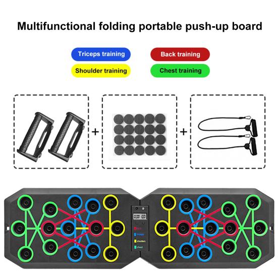 Foldable Push-up Board with Anti-Slip Grips Smart Counter Strong Load-bearing Push-Up Bar Abdominal Muscle Training Equipment
