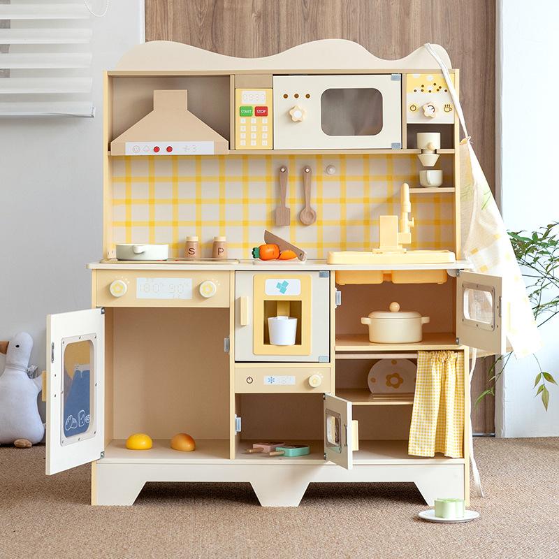 Wooden Children's Artificial Flower-shaped Sound And Light Water-outlet Kitchen Toys Play House Cooking Role-playing Kitchen Toys