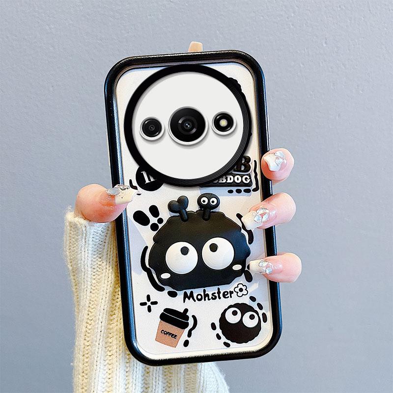 KEYSION Nárazuvzdorné pouzdro pro Redmi A3 A3X s lanyard Soft silikonovou roztomilou 3D kreslenou panenkou zadní kryt telefonu pro Xiaomi POCO C61