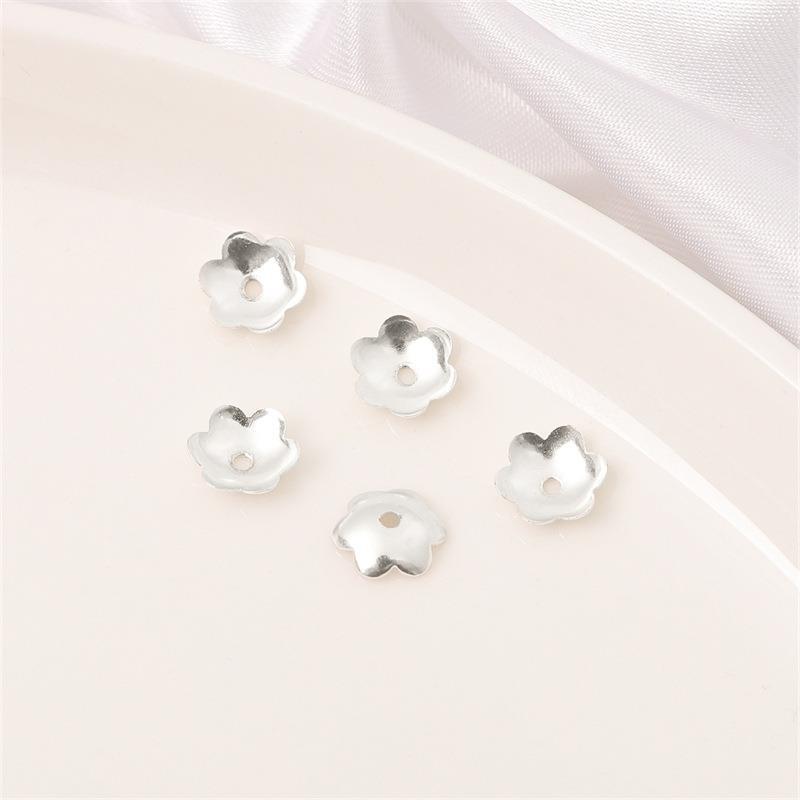 14K Gold Filled Flower Cap Bracelet DIY Jewelry Accessories with White Gold Beaded Spacers