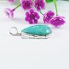 Natural Amazonite Pendant, Handmade Pendant, 925 Sterling Silver Pendant, Simple Teardrop Pendant, Gift for Wife