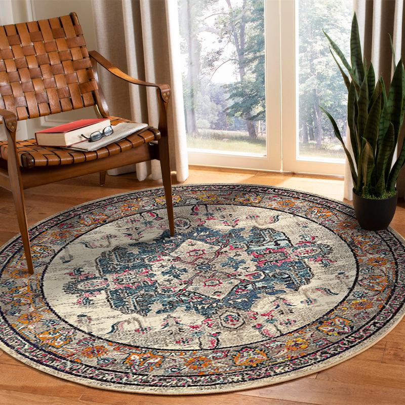 New Round Persian Living Room Rug Ethnic Style Full Spread Bedroom Bed Blanket Home Decoration Cloakroom Floor Mat