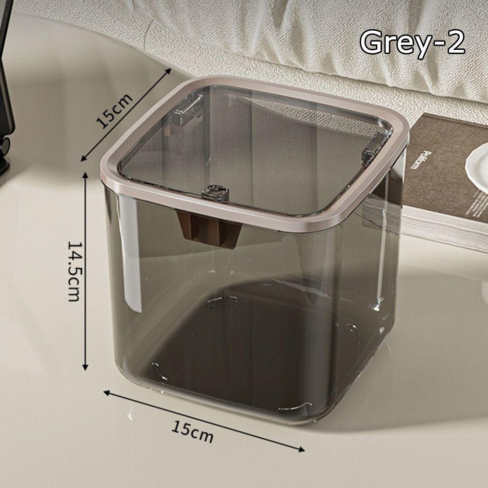 1 Stück Neue Luxuriöse Schreibtisch-Aufbewahrungsbox Transparent mit Deckel Schreibtisch-Mülleimer Schlafzimmer Kleiner Mülleimer Mülltonne