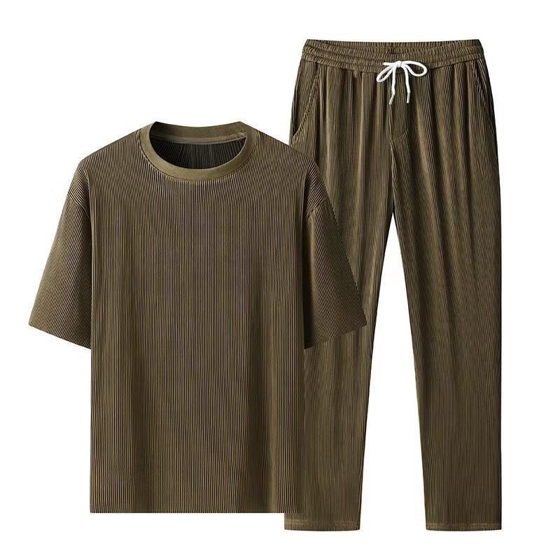 Harajuku Trend Short-Sleeve T-Shirt and Trousers Set for Men