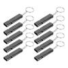10Pcs Aluminum Alloy Emergency Survival Whistle Double Tube High Frequency Survival Whistle with Keychain