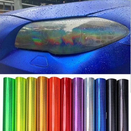 Car Honeycomb Headlight Taillight Lamp Vinyl Wrap Automobile Headlight Stickers