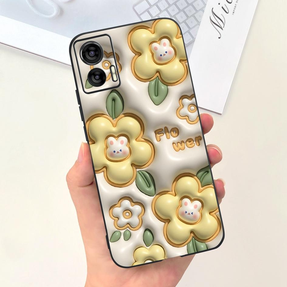 For Motorola Edge 30 Neo Case XT2245-1 Shockproof Cover Cute Cartoon Tulip Anti-Fall TPU Phone Case For Moto Edge 30 Lite Bumper