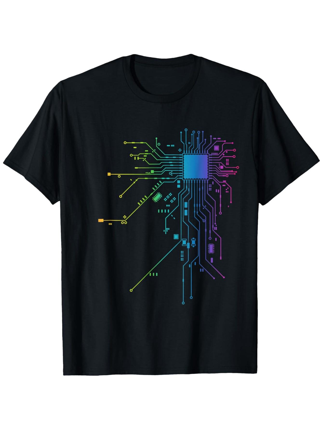 T-Shirt Featuring a PCB Board Layout Design for Computer Enthusiasts XXXXL
