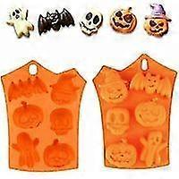 Halloween Silicone Baking Mold, Rectangle Horror Cookies Mold, Halloween Silicone Molds, Diy Halloween Pop Molds 6 Cup Cake Mold 2pcs