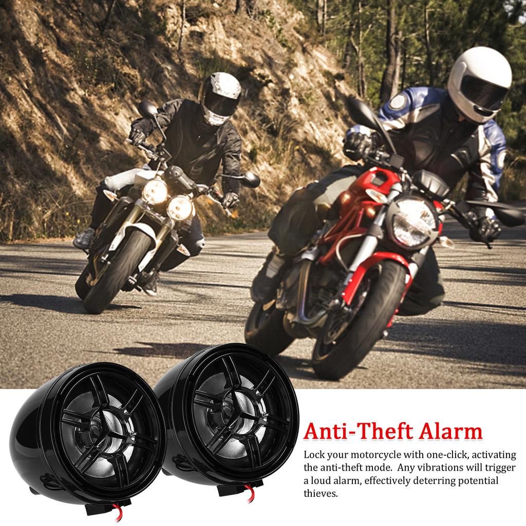 Motorcycle Anti Theft Speaker BT MP3 Player 4 Channel Audio Stereo Amplifier System with LCD Display 4pcs 3 Inch